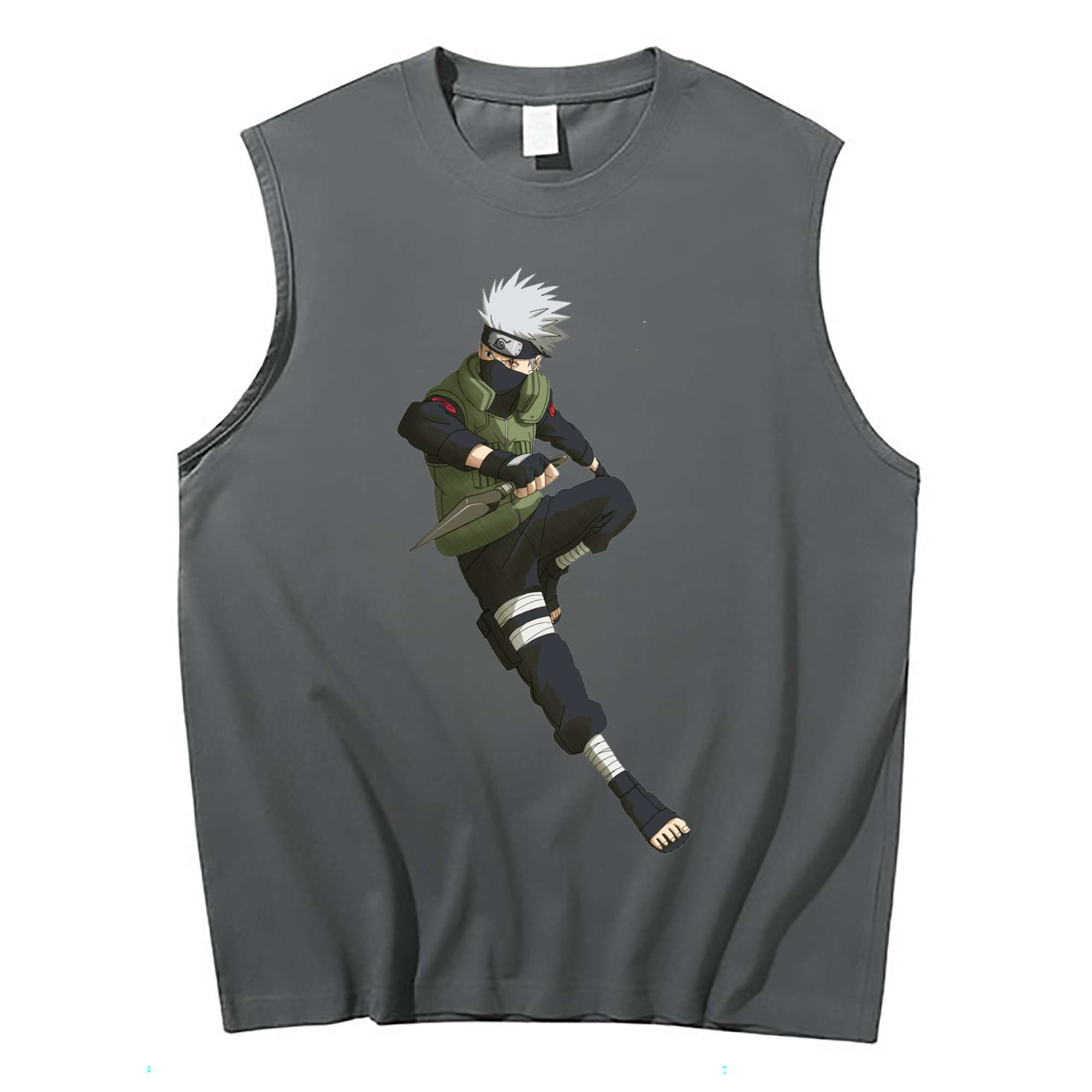 （画像用） NARUTO -ナルト- はたけ カカシ Hatake Kakashi コットン100％タンクトップ（フロントプリント）